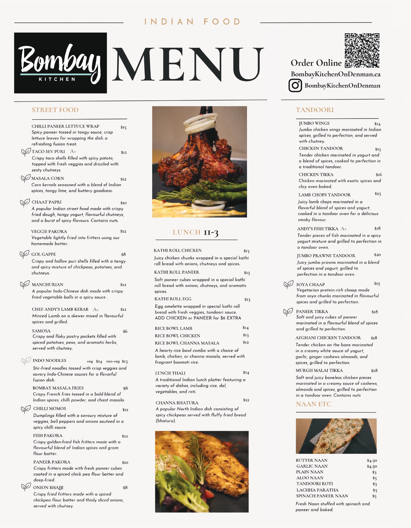 Authentic Indian Cuisine Menu Bombay Kitchen On Denman   1 